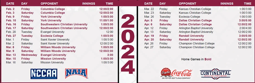 2024 schedule poster