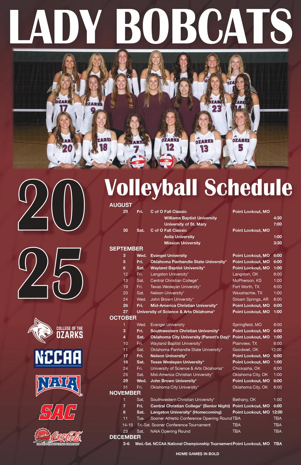 Lady Bobcats Poster for the 2025 season