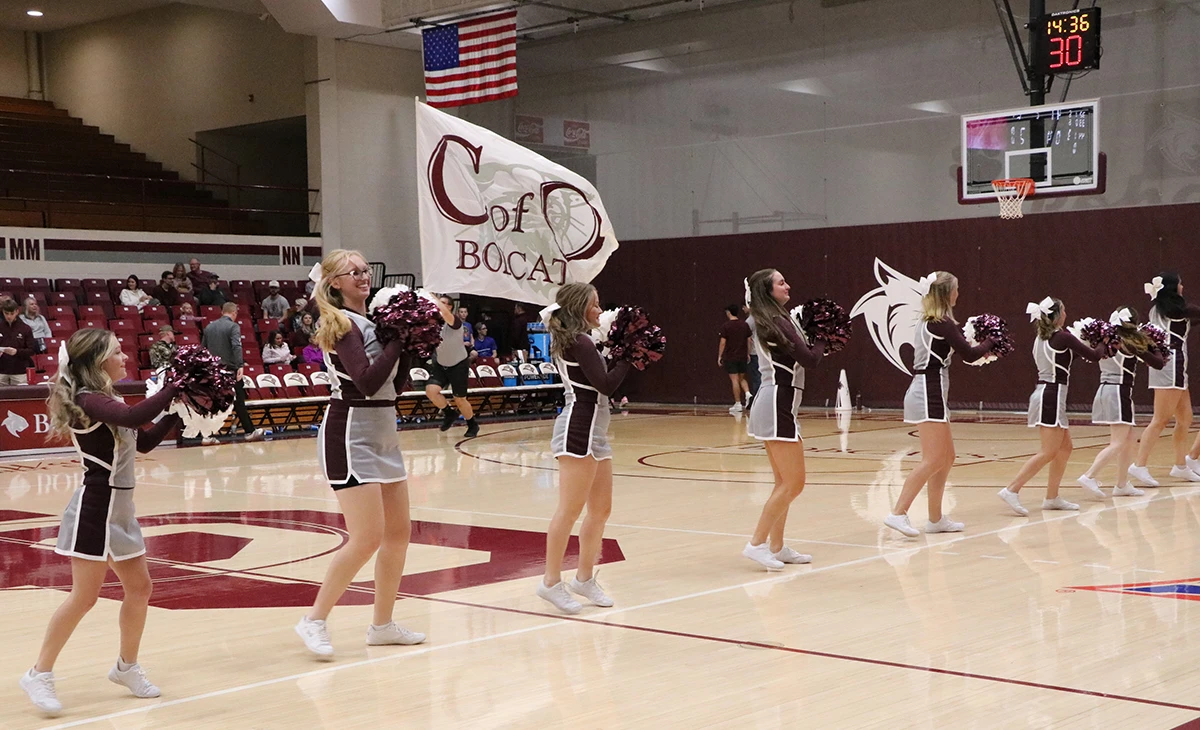 Cheerleading team making a Cheer formation