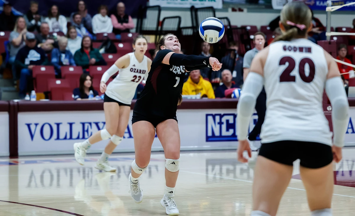 Bobcat Athletes Preparing to spike the ball